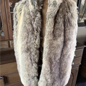 Cejon Faux Fur Teddy Jacket - Gray and Cream